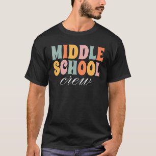 Crew Mittelschule Retro Groovy Vintag erster Tag T-Shirt