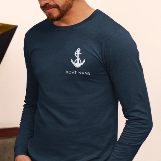 Crew Nautic Navy Blue Anchor Boat Name Custom T-Shirt