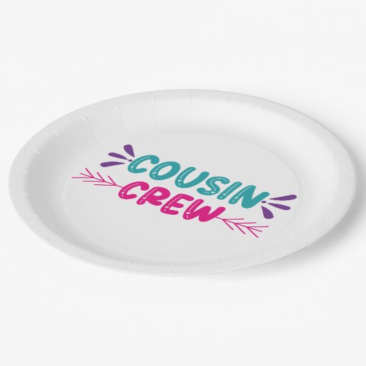 Crew niedlicher Cousin Pappteller (Schrägansicht)