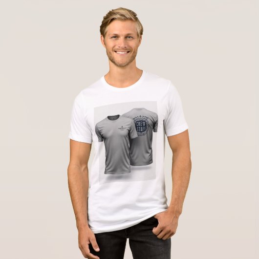 Crew Personal Bulk doppelseitige Custom Männer T - Tri-Blend Shirt (Vorderseite voll)