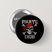 Crew-Piratenflagge-Flag und Schädelknochen Button (Vorne & Hinten)
