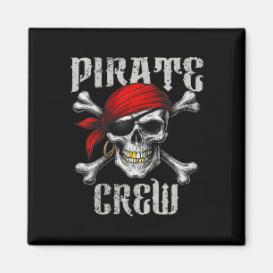Crew-Piratenflagge-Flag und Schädelknochen Magnet