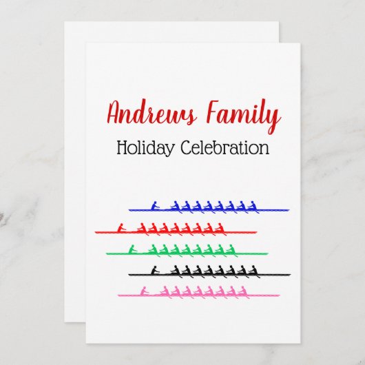 Crew Race Rowers Rowing - Bis zu fünf Boote Einladung (Vorne/Hinten)