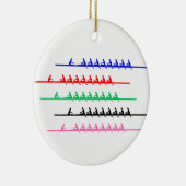 Crew Race Rowers Rowing - Bis zu fünf Boote Keramik Ornament (Rechts)