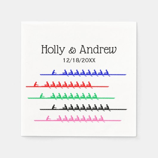 Crew Race Rowers Rowing - Bis zu fünf Boote Serviette (Vorderseite)