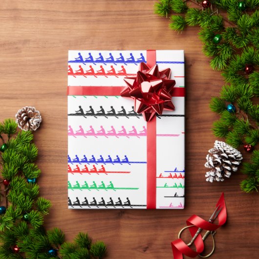 Crew Race Rowers Rowing - Five Boats Racing Geschenkpapier (Feiertagsgeschenk)