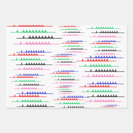 Crew Race Rowers Rowing - Fünf Boote Geschenkpapier Set (Vorderseite 3)
