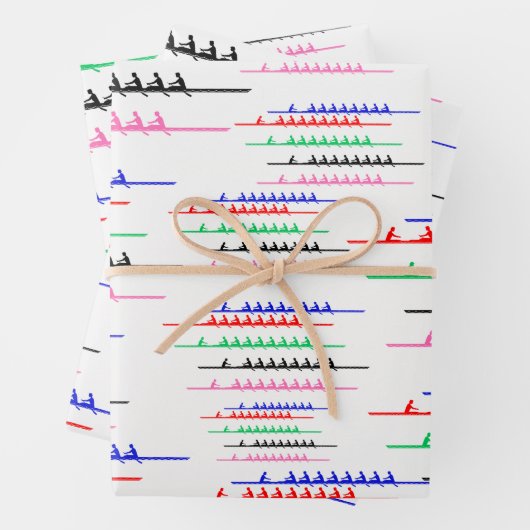 Crew Race Rowers Rowing - Fünf Boote Geschenkpapier Set (Beispiel)