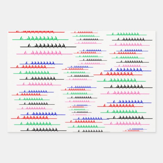 Crew Race Rowers Rowing - Fünf Boote Geschenkpapier Set (Vorderseite)