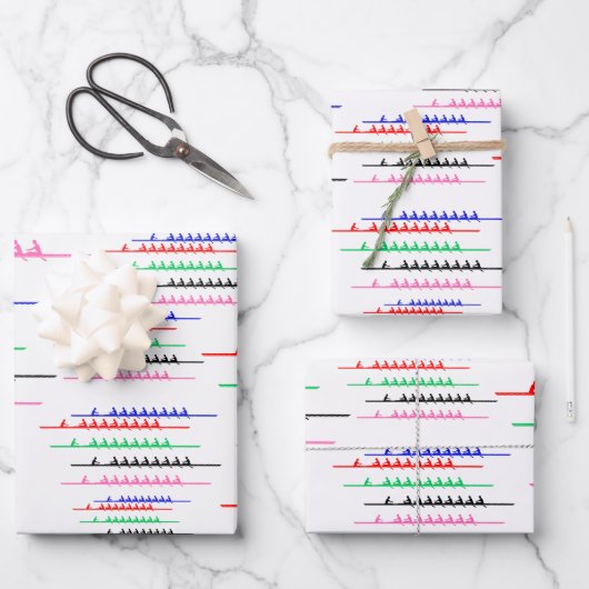 Crew Race Rowers Rowing - Fünf Boote Geschenkpapier Set (Vorderseite)