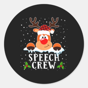 Crew Reindeer Weihnachtsmannmütze Buffalo Red Kari Runder Aufkleber