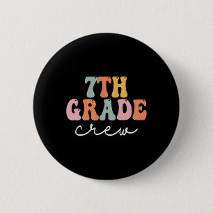 Crew Retro Groovy Frauen am ersten Tag Button