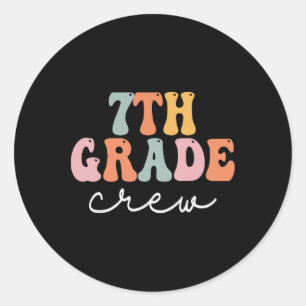 Crew Retro Groovy Frauen am ersten Tag Runder Aufkleber