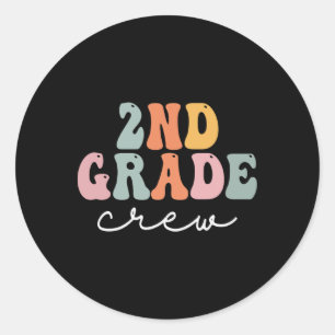 Crew Retro Groovy Frauen am ersten Tag Runder Aufkleber