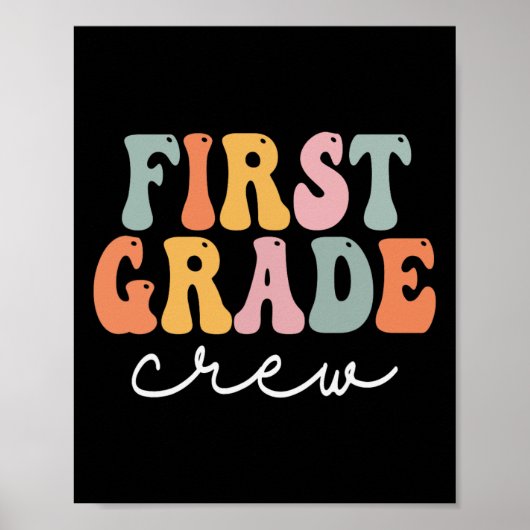 Crew Retro Groovy Vintag erster Schultag Poster (Vorne)