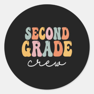 Crew Retro Groovy Vintag erster Schultag Runder Aufkleber