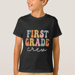 Crew Retro Groovy Vintag erster Schultag T-Shirt