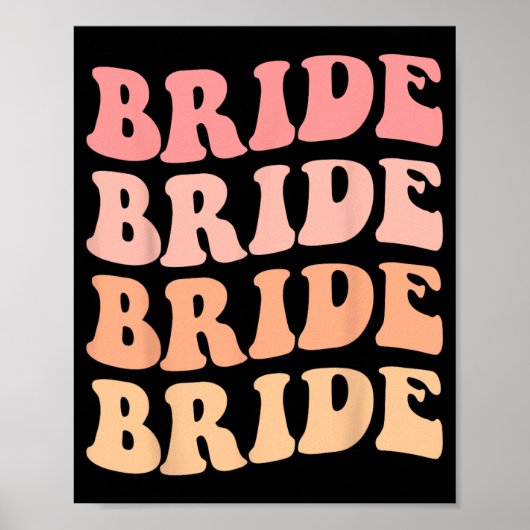 Crew Retro Wedding Bride Bachelorette P Poster (Vorne)
