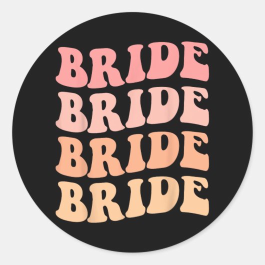 Crew Retro Wedding Bride Bachelorette P Runder Aufkleber (Vorderseite)