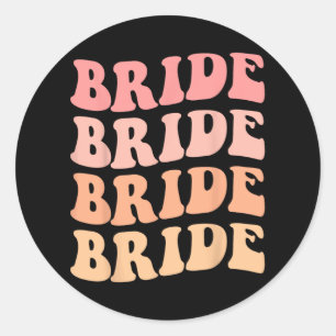 Crew Retro Wedding Bride Bachelorette P Runder Aufkleber