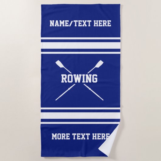 Crew Rower Name Rowing Club Name Custom Color Strandtuch (Vorderseite)