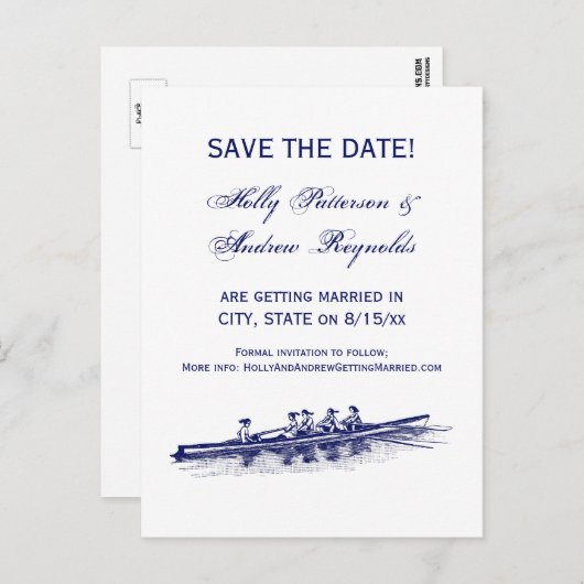 Crew Rowers Ankündigungspostkarte (Vorne/Hinten)