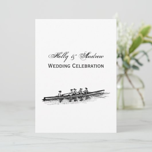 Crew Rowers Einladung (Stehend Vorderseite)