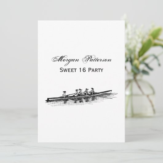 Crew Rowers Einladung (Stehend Vorderseite)