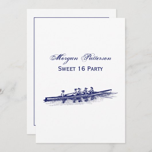 Crew Rowers Einladung (Vorne/Hinten)