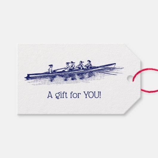 Crew Rowers Geschenkanhänger (Vorderseite (Horizontal))