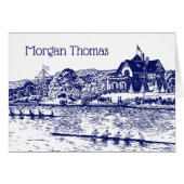 Crew Rowers Rennen mit Boathouse Blue (Vorderseite (Horizontal))