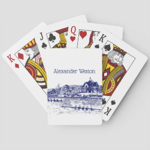 Crew-Ruderer treten mit Boathouse Blue an Spielkarten