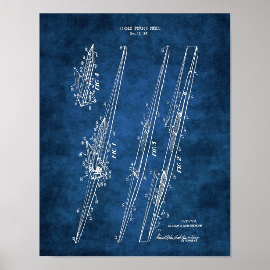 Crew Ruwing Poster Patentdiagramm der Rudermaschin (Vorne)