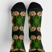 Crew Sockelt schwarze Blume niedlich Socken (Oben)