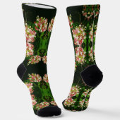 Crew Sockelt schwarze Blume niedlich Socken (Gewinkelt)