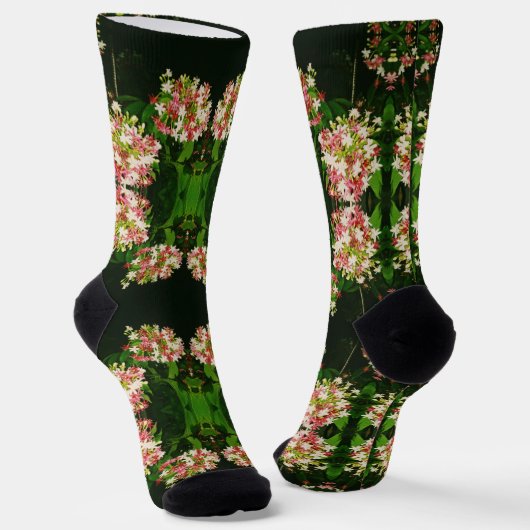 Crew Sockelt schwarze Blume niedlich Socken (Gewinkelt)