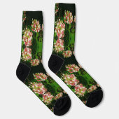 Crew Sockelt schwarze Blume niedlich Socken (Rechts)