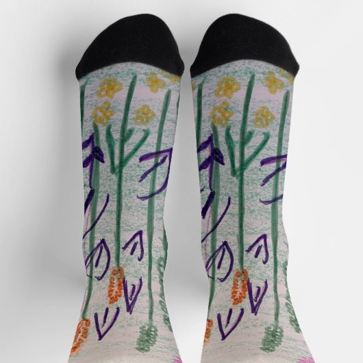 Crew Socken Abstrakte Botanicals-Design (Oben)