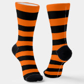 Crew-Socken aus orangefarbenem/schwarzem Streifen Socken (Gewinkelt)
