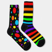 Crew-Socken aus schwarzem Regenbogen Socken (Rechts)