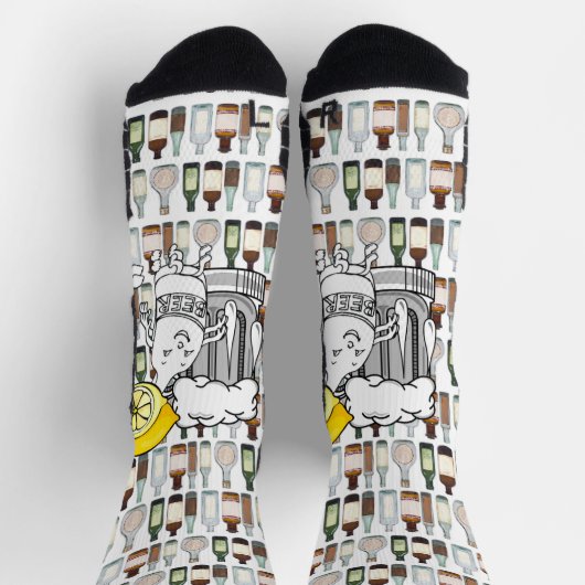 Crew Socken Beige Beer Lemons (Oben)