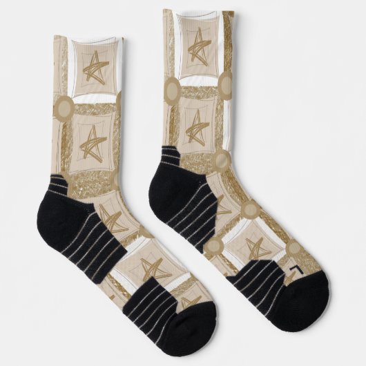 Crew Socken Beige Stars (Rechts)