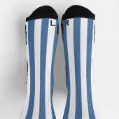 Crew Socken Blau & Weiß Streifen (Oben)