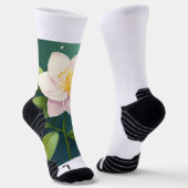 Crew Socken Blume gedruckt (Gewinkelt)