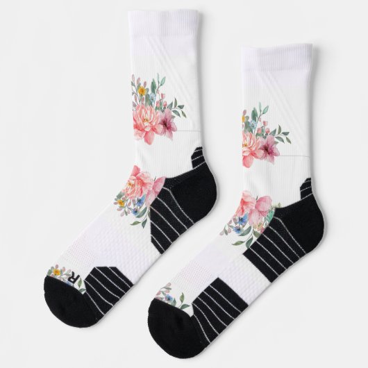 Crew Socken farbenfrohe Blumen (Links)