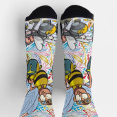 Crew Socken farbenfrohe Blütenbespannung (Oben)