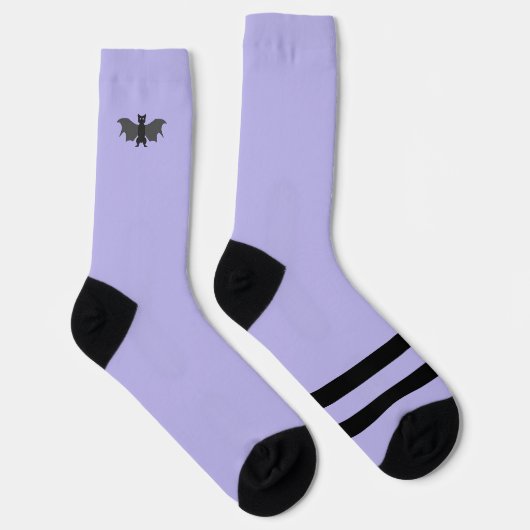 Crew-Socken für Schwarze und Lavendel Socken (Rechts)