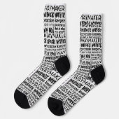 CREW-Socken für SCHWARZE und WEISSE SCHRIFTART Socken (Linkes Detail)
