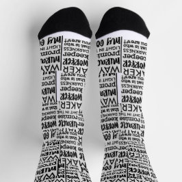 CREW-Socken für SCHWARZE und WEISSE SCHRIFTART Socken