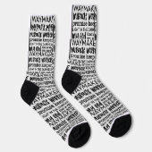 CREW-Socken für SCHWARZE und WEISSE SCHRIFTART Socken (Rechts)